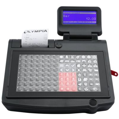 Registrierkasse CM, 955 TSE, mit Dallasschloss + 4 Schlüssel, 112 Tasten, mehrzeiliges Display, Lade abschließbar