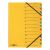 Pagna Eckspann-Ordnungsmappe Easy, 12 Fächer, gelb, farbige Taben, Beschriftung: 1-12 zusätzlich Beschriftungslinien, Eckspannverschluss