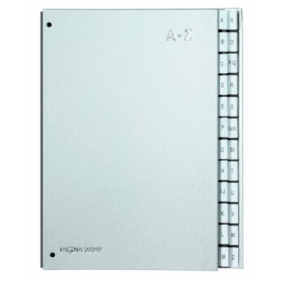 Pultordner 24tlg. A-Z, Color Einband, aus Hartpappe silber