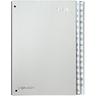 Pultordner 1-31 silber Einband aus Hartpappe mit
