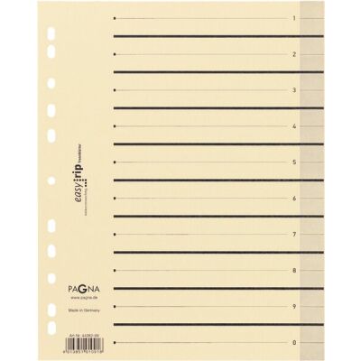 Trennblätter Easy Rip aus Kraft- karton, beige. Mit mikroperforieten
