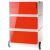 Rollcontainer easyBox, 2 Schübe, 1 Doppelschublade, weiß/rot