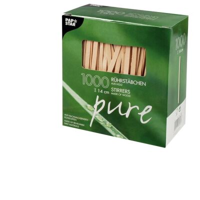 Rührstäbchen pure, Holz, Länge: 16,5 cm, 1000 Stück