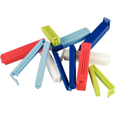 Verschluß-Clipse, PP, farbig sortiert, je 5 Clipse 8cm und 6cm