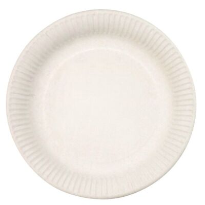 Pappteller rund, 18cm, aus 100% Frischfaserkarton, kompostierbar