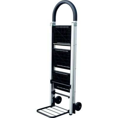 Handkarren-Leiter-Kombination, 3 Stufen, aluminium/schwarz