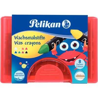 Pelikan Wachsmalstifte 665/8D 8 dicke, dreieckige Stifte