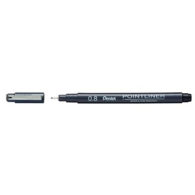 Fineliner permanent 0,8 mm schwarz