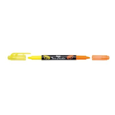 Textmarker Twin Checker, 2-fabiger Textmarker, gelb/orange, Strichstärke: 1,0 - 3,5mm.