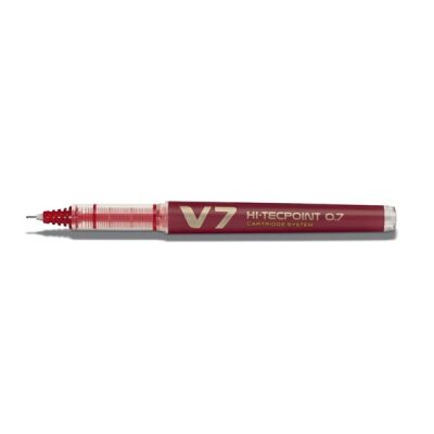 Tintenroller Hi-Tecpoint V7, 0,4mm, rot, Kappenmodell, mit Flüssig-