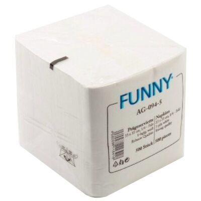 Prägeserviette 33x33cm hochweiß 1/4 Falz, 1-lagig, 100% Zellstoff