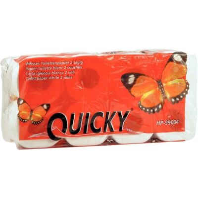 Toilettenpapier "Quicky", 2-lagig, Zellstoffpapier geprägt, weißes Tissue, VE = 1 Packung á 8x250 Blatt