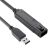 aktives USB-3.1 Verlängerungskabel, Generation 1, schwarz, 15 m, USB-A Stecker auf USB-A Buchse, verriegelbar