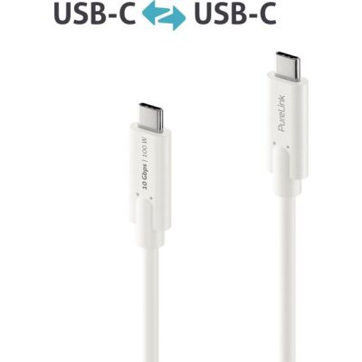 USB-C Kabel iSerie, USB-C auf USB-C, 3.1, Gen 2, 10Gbps, weiß, 0,5 m