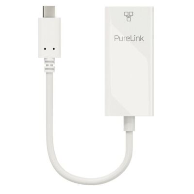 Adapter USB-C auf Ethernet, Gigabit 1000Mbps, iSerie 0,10m, weiß, für
