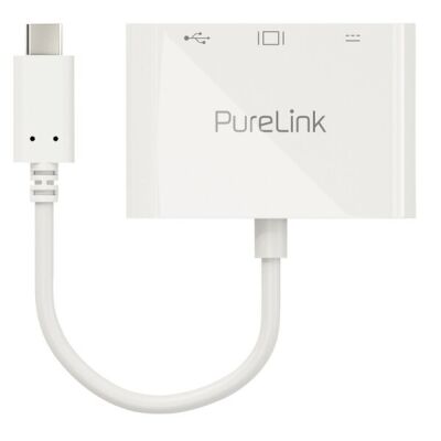 Adapter iSerie, USB-C auf Multiport: USB-A mit 5Gbps, USB-C mit DP-Alt Mode, HDMI mit 4K30Hz, weiß, 0,10 m