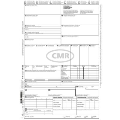 Internationaler Frachtbrief (CMR), DIN A4, 1 x 4 Blatt, selbstdurchschreibend