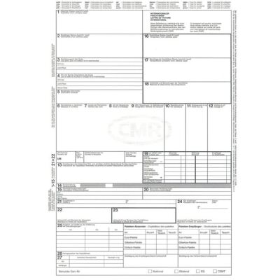 Internationaler Frachtbrief (CMR), DIN A4, für Laserdrucker, 4 Einzelblatt, lose im Wechsel