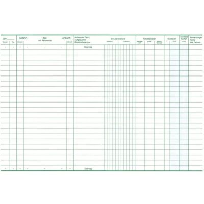 Fahrtenbuch für Pkw, 64 Seiten Rückstichheftung, DIN A5