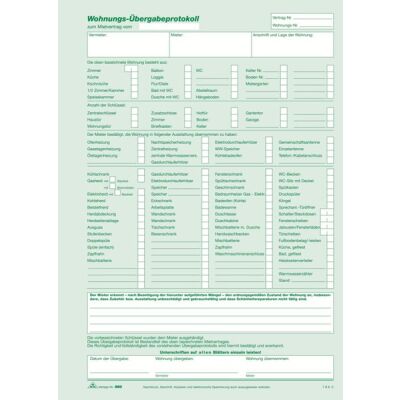 Universal-Mietvertrag mit Übergabe- protokoll, selbstdurchschreibend