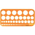 Kreisschablone Ø 1 mm - 36 mm, orange mm-Teilung,...