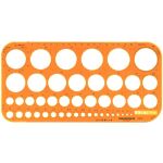 Kreisschablone Ø 1 mm - 36 mm, orange mm-Teilung,...