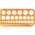 Kreisschablone Ø 1 mm - 36 mm, orange mm-Teilung, Tuschekante