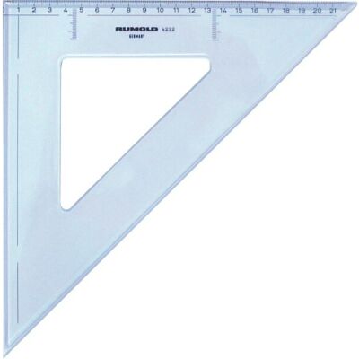 Rumold Zeichendreieck 45°, 32 cm, mm-Teilung, hochwertiger Kunststoff