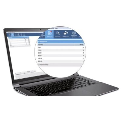 MCS Geldzähl-Software, zur Verarbeitung von Zählergebnissen, für 2665-S, 2985SX, 6165 und 6185 geeignet