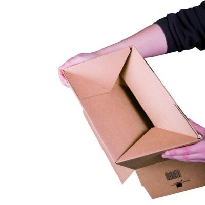 Fixkarton, braun, Innenmaß: 390x280x240 mm, m. Automatikboden,