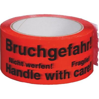 PP-Signal-Klebeband "Bruchgefahr!" Maße: 50 mm x 66 m
