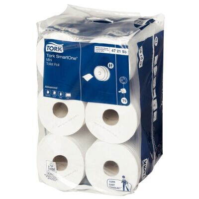 SmartOne Mini Toilettenpapier, 2-lagig, weiß, 1 Packung á 12 Rollen