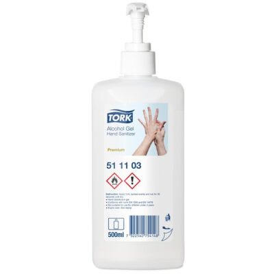 Händedesinfektionsgel in Pumpspender, 500 ml, mit 80 % denaturiertem Alkohol