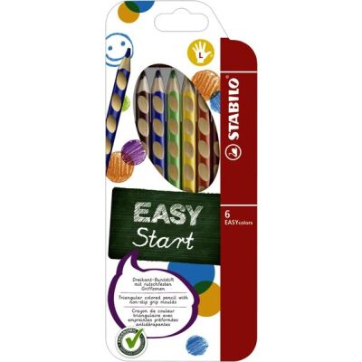 Ergonomischer Dreikant-Buntstift EASYcolors. 6er Etui für Linkshänder.