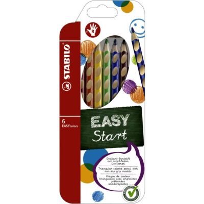 Ergonomischer Dreikant-Buntstift EASYcolors. 6er Etui für Rechtshänder.