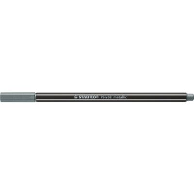 Fasermaler Pen 68 metallic silber, Kappe aufsteckbar, Strichstärke: 1,4 mm, Tinte auf Wasserbasis, geruchsneutral