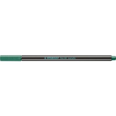 Fasermaler Pen 68 metallic grün, Kappe aufsteckbar, Strichstärke: 1,4 mm, Tinte auf Wasserbasis, geruchsneutral
