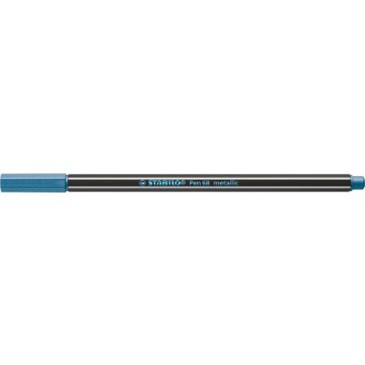 Fasermaler Pen 68 metallic blau, Kappe aufsteckbar, Strichstärke: 1,4 mm, Tinte auf Wasserbasis, geruchsneutral