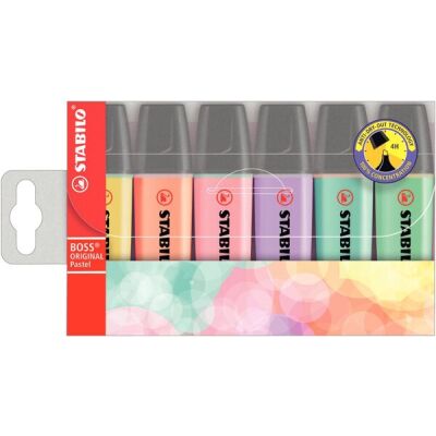 Textmarker Stabilo Boss Original 2-5mm Pastel 6er Etui