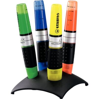 Textmarker Stabilo LUMINATOR, 4er Tischset, 2-5mm