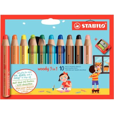 Stabilo woody 3 in 1, Swano 10er Etui inkl. Spitzer