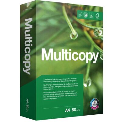MultiCopy Kopierpapier, DIN A4, 80g/qm, weiß, Weißegrad: 168 CIE, holzfrei, Packung à 500 Blatt