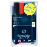 Boardmarker Maxx 290, 2-3 mm, 4er Etui, schwarz, blau,...