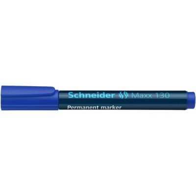 Schneider Permanentmarker Maxx 130, mit Rundspitze, 1 - 3 mm, blau, Gehäuse besteht aus 95% Recycling-Kunststoff