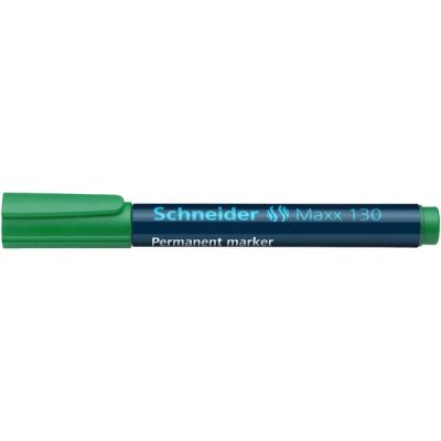 Schneider Permanentmarker Maxx 130, mit Rundspitze, 1 - 3 mm, grün, Gehäuse besteht aus 95% Recycling-Kunststoff