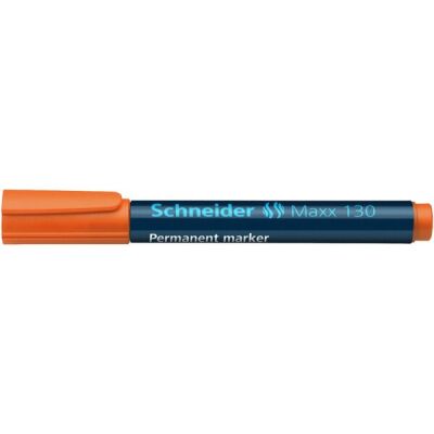 Schneider Permanentmarker Maxx 130, mit Rundspitze, 1 - 3 mm, orange, Gehäuse besteht aus 95% Recycling-Kunststoff