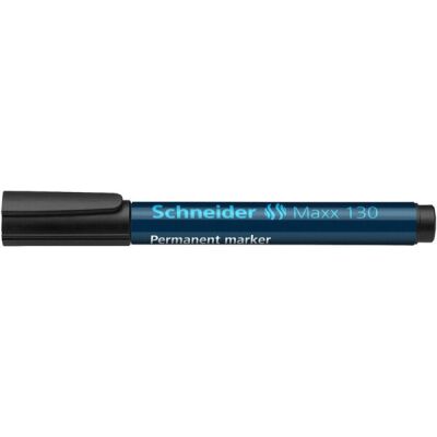 Schneider Permanentmarker Maxx 130, mit Rundspitze, 1 - 3 mm, schwarz, Gehäuse besteht aus 95% Recycling-Kunststoff