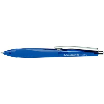 Kugelschreiber Haptify dunkelblau, mit auswechselbarer Mine 775, ergonomisch, gummierter 3-Flächen-Griff, verschleißfeste Edelstahlspitze