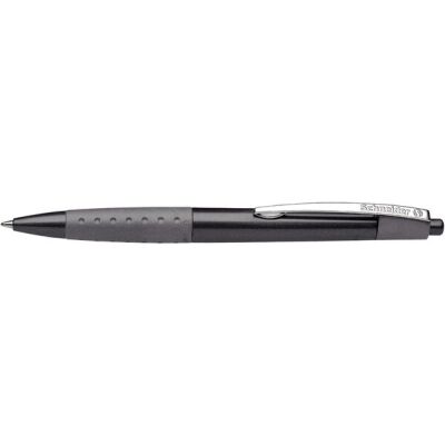Druckkugelschreiber Loox schwarz mit weicher Soft-Grip-Zone, metallclip