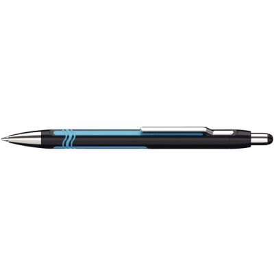 Kugelschreiber Epsilon mit Visco- Glide-Technologie, schwarz/cyan, Mine Slider 775XB